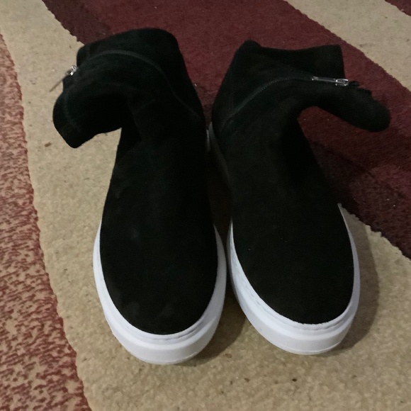 Aquatalia Boots Laina Sz 9 Black Suede Leather New Platform Sole - Picture 1 of 3